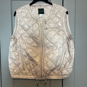 J.crew light weight vest in pale pink/nude size large